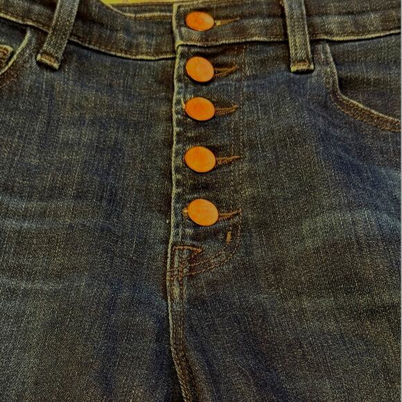 J Brand Lillie High Rise Crop Slim Raw Hem Flare Button Fly Jean 26 Blue #4067 - Picture 11 of 15